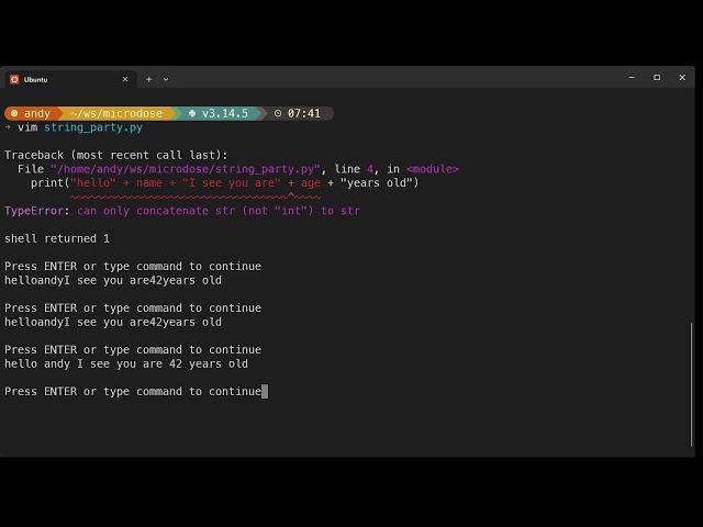 Dose of Python f strings