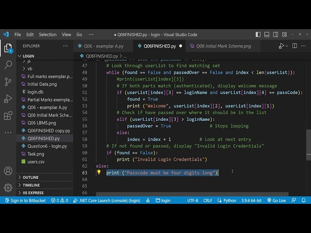 A review of the Edexcel Answer to the Specimen Coding Question 6