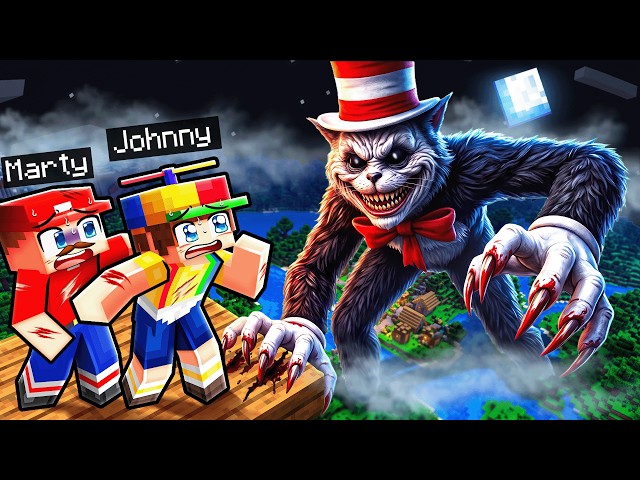 Building A SKYBASE To HIDE FROM CAT IN THE HAT! (Minecraft)