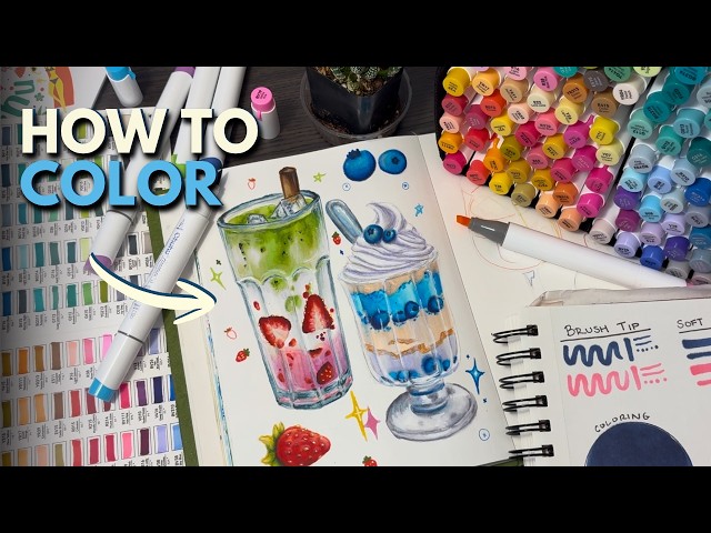 Learning how to color with alcohol markers | Ohuhu illustration