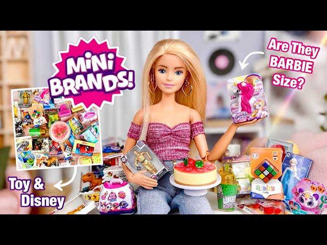 ZURU 5 Surprise Mini Brands + Make It Mini Food! Are They Barbie Doll Size? - Toy & Disney Edition