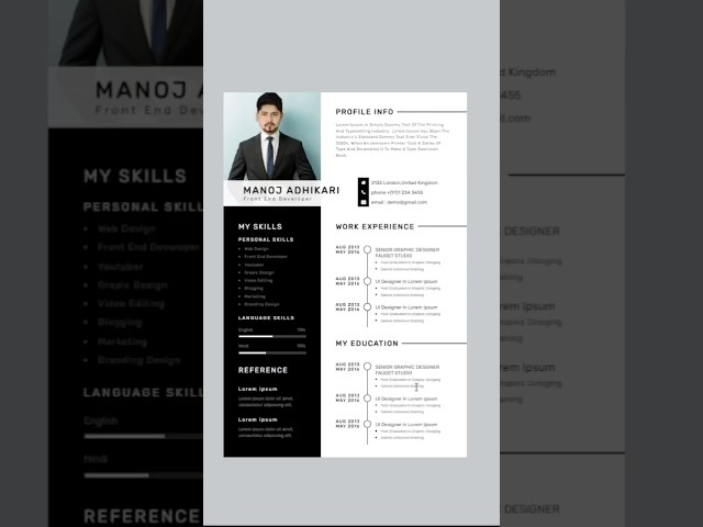 How to Create Responsive Resume Website using HTML and CSS | Resume CV design in HTML CSS 2024