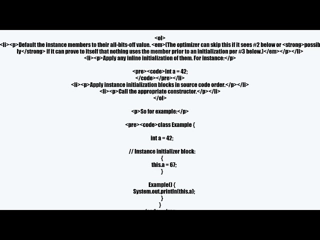 Initialization of class variables in constructor in java