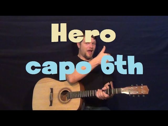 Hero (Skillet) Super Easy Guitar Lesson Capo 6th Fret How to Play Tutorial