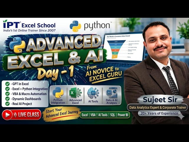 Advanced Excel & AI - Day-1 - In-build AI - Flash Fill + Analyze Data + Pivot Table