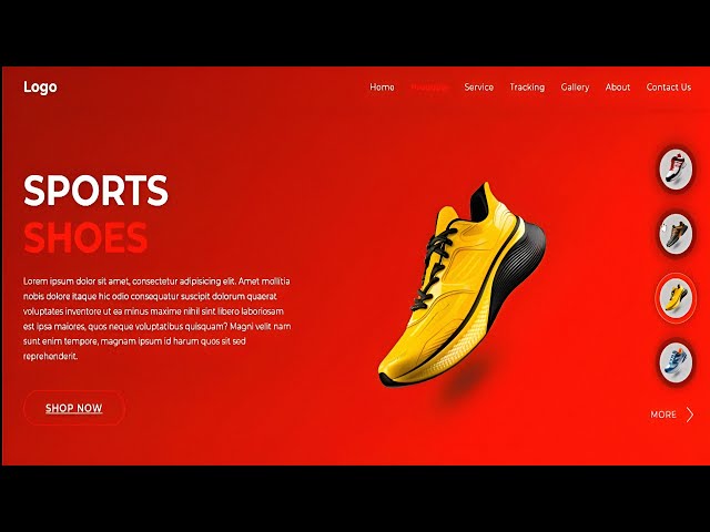 Modern Shoe Website Template Using HTML, CSS & JavaScript | Interactive Product Page Design