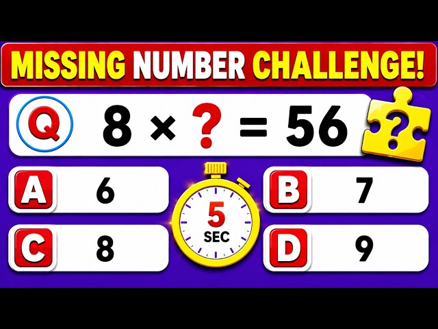 🧩 Can You Find the Missing Number? | 50 Brain-Boosting Math Puzzles | 5-Second Challenge #mathquiz