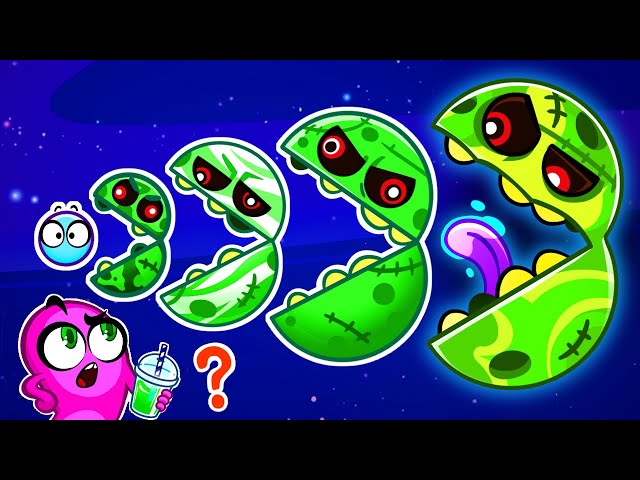 Hungry Planets | Zombie Edition | Learn Planets Sizes with Slick Slime Sam Song