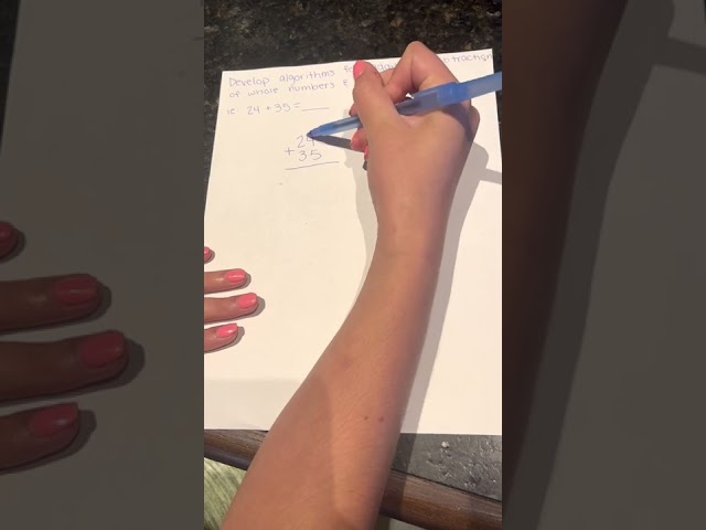 Develop algorithms for addition and subtraction of whole numbers and integers.