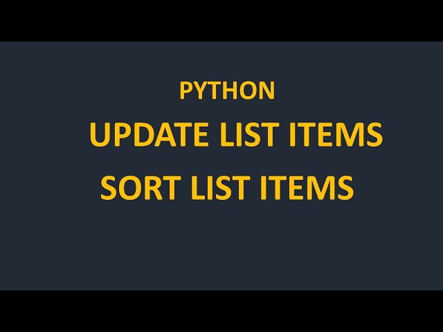 List Update & Sort| sort() vs sorted(), reverse() (Beginner Guide)