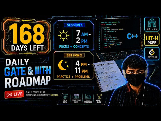 7 AM to 11 PM Live Grind Session 1 | 168 Days to Top 7 IITs & IIITH PGEE