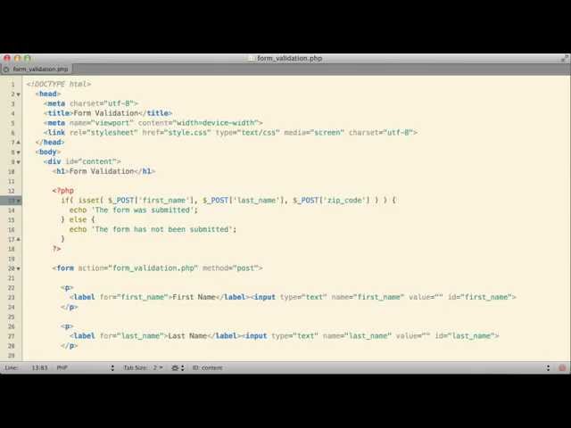 PHP16.1 Example: Form Validation