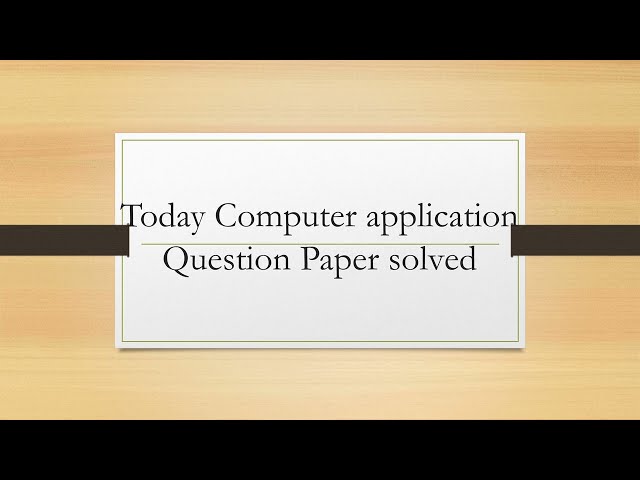Solved Question Paper today's exam : Computer Application to business&E-commerce | (MCom Final Year)