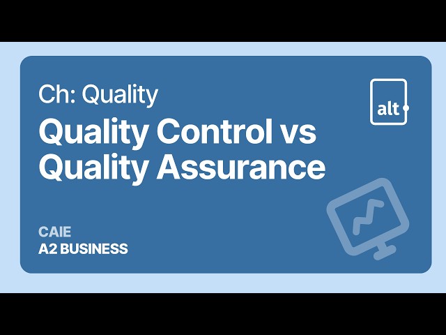 Quality Control vs Quality Assurance | Quality |  A Level Business 9609