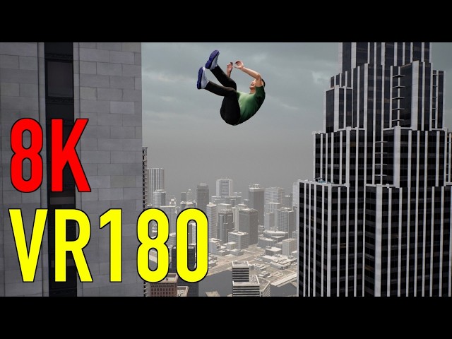 8K VR180 -A cinematic fall from the 70th floor- 3D Skyscraper