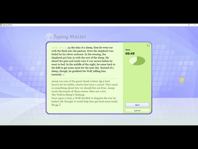 Typing Test -59 WPM- Aesop Fables -II- 001