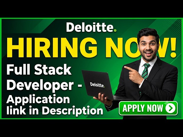 Deloitte Hiring 2026 | Executive Full Stack Development #freshersjob #hiring #deloittehiring #itjobs