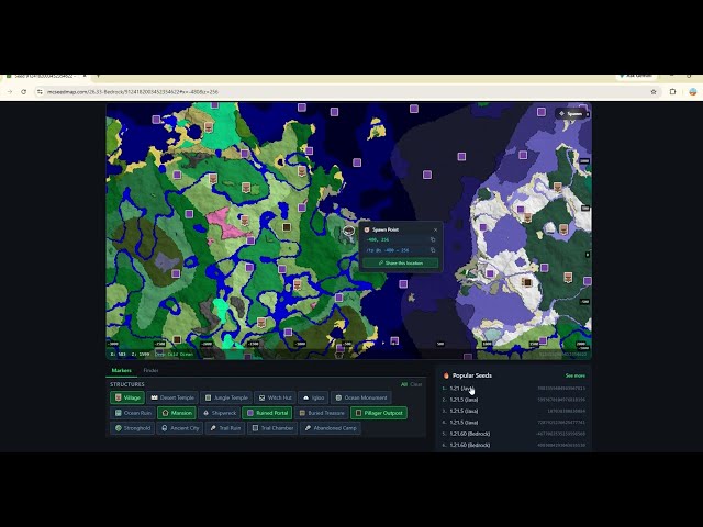 mcseedmap.com - Minecraft Seed Map & Biome Finder