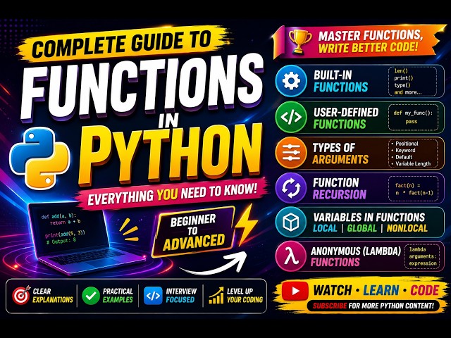 Functions in Python Explained | Types, Arguments & Lambda | Vagdevi Technologies #python #coding #yt