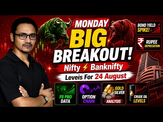 24 अगस्त Monday 🚨 Nifty Banknifty Big breakout? | FII PRO Data