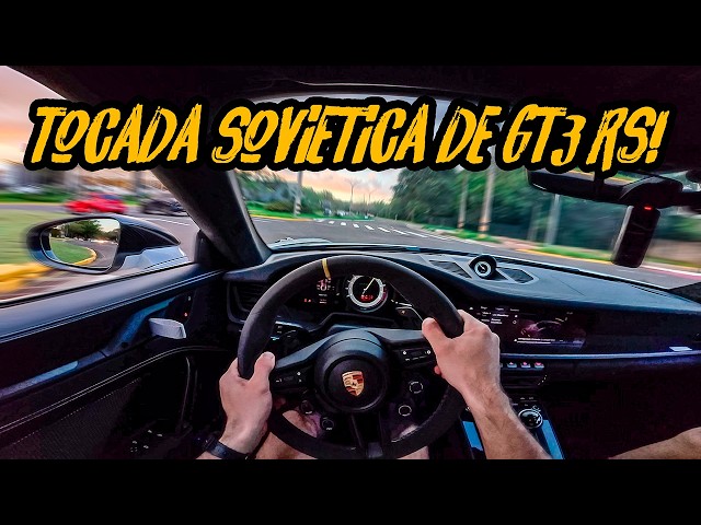A Soviet-style Porsche GT3 RS cruise through the city!! My cousin was shocked.
