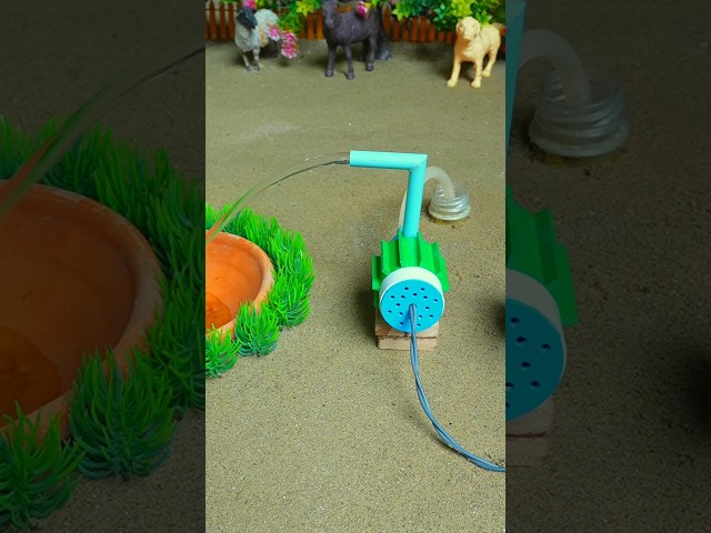 Mini hand pump project water with supply motor drinks cow bear farm #handpump #shorts #443