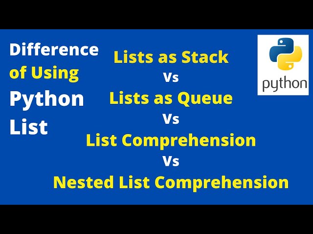 Python List as Stack vs Queue vs Comprehension vs Nested Comprehension | Python Interview Questions