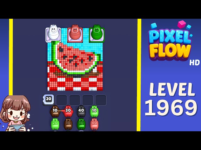 Pixel Flow Level 1969 Solution Walkthrough