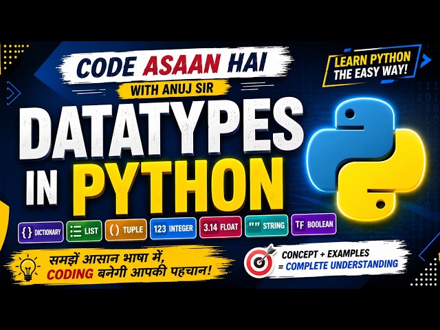 PYTHON TUTORIAL | #pythondatatypes | #pythontutorial | #howtomakeprograminpython | #pythoncode |