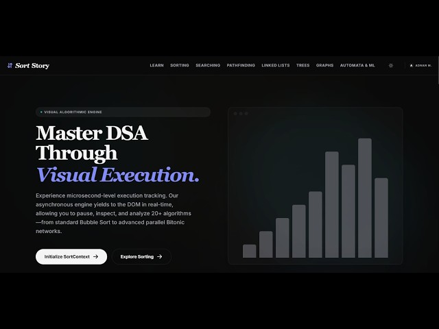 SortStory DSA Teaser | Master DSA through visual execution - Adnan Mangaonkar