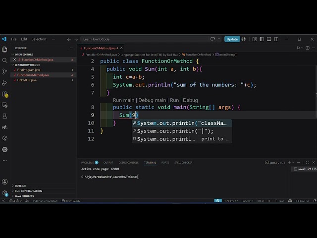 Java Functions Tutorial for Beginners | How to Create & Call Functions or Methods #coding #learning