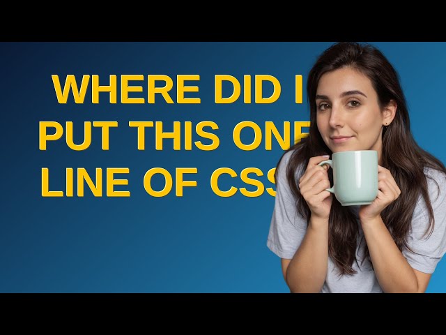 Wordpress: Where did I put this one line of css?