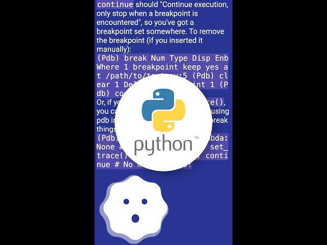 How to exit pdb and allow program to continue? #shorts