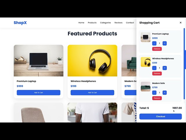 Modern E-Commerce Store Website | HTML CSS JavaScript | Responsive Online Shopping UI