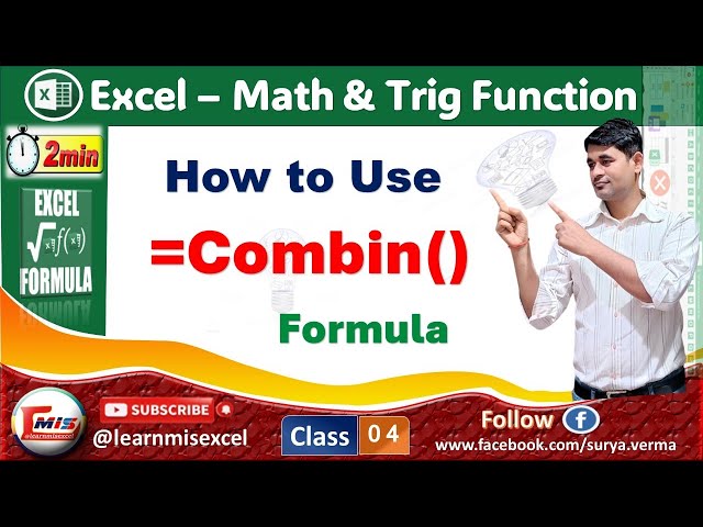 COMBIN Function | Combin Formula | COMBIN Function in Excel | How to Use Combin Formula in Excel
