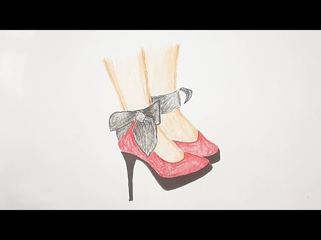 How to Draw Girls Feet with High Heels for Beginners/Kids || Pretty Drawings