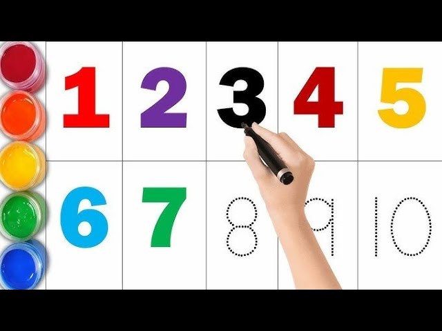 📗1234, Numbers, Counting, 🍉छोटे बच्चों की पढाई, Kid's Class, #toddlers #kidssong#abcdsong