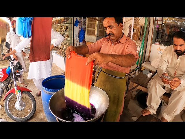 Amazing skills of fabric Dyeing in local market || Cloth Dyeing DIY