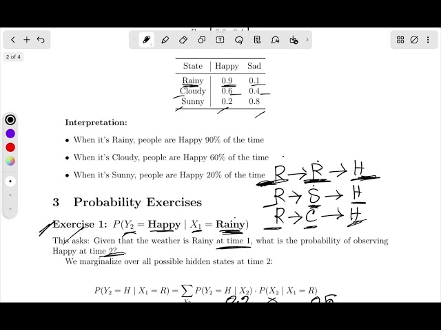 Hidden Markov Models Math for Midterm exam | AI theory