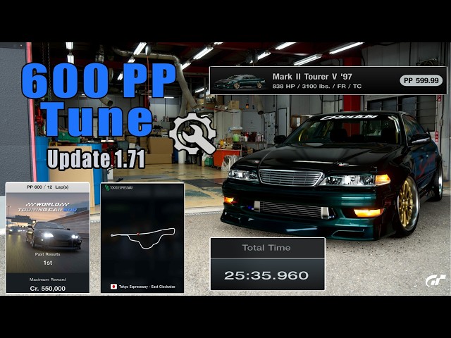 GT7|Mark II Tourer V '97|Engine Swap|No Pit Stops|Tokyo 600pp|1.71