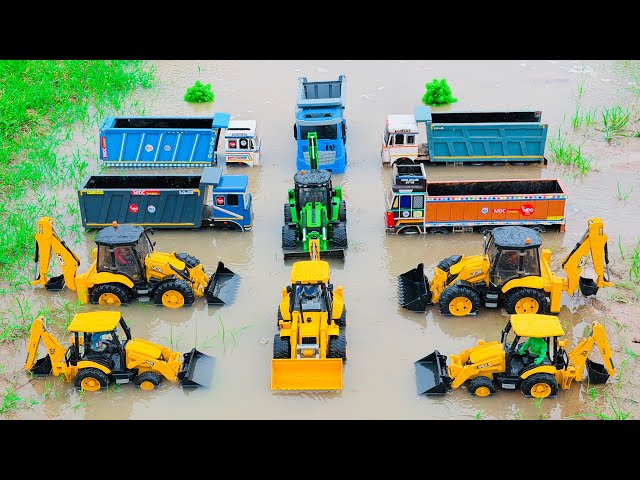 Tata dumper truck 2518 and JCB 5CX washing | jcb tractor video | jcb cartoon | tractor gadi
