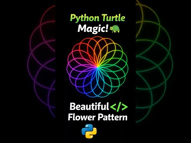 Flower Pattern Using Python Turtle 🐢 | Beautiful Coding Art for Beginners #coding #python #learn