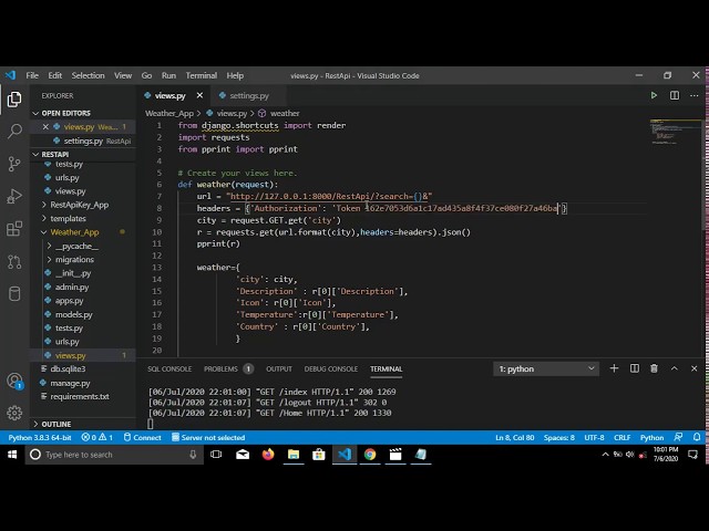 Django RestApi Weather App