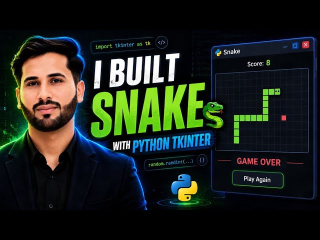 Build a Snake  🐍 Game with Python Tkinter! 🎮🔥