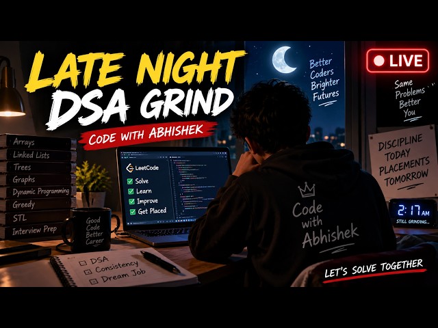 🔴 LIVE DSA GRIND | Solving LeetCode Problems Together | Code with Abhishek 🚀