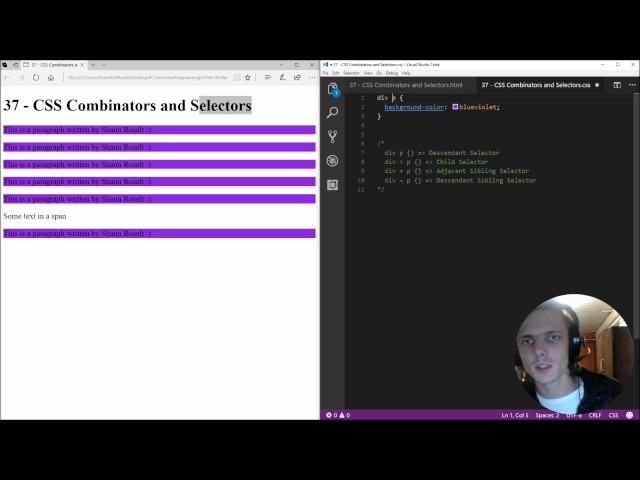 HTML5 and CSS3: 37 - CSS Combinators and Selectors