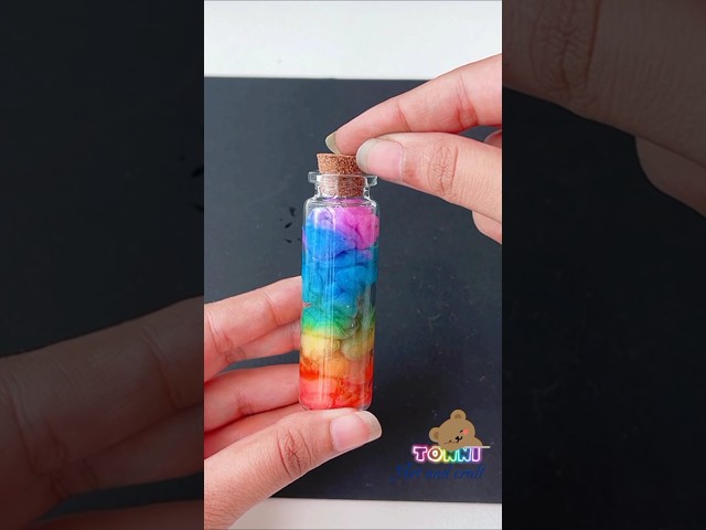 DIY cute colorful bottle #shorts #tonniartandcraft #diy #craft #art #love