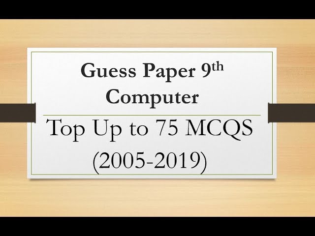 Computer fundamental mcqs for govt exams| 9th class computer objective mcqs