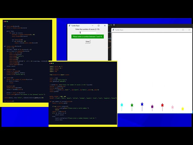 creating turtle race with python