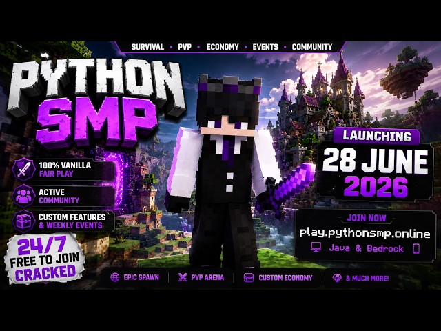🔥 PYTHON SMP – OFFICIAL LAUNCH TRAILER | Best Public Minecraft Survival SMP(JAVA) #viral #minecraft 